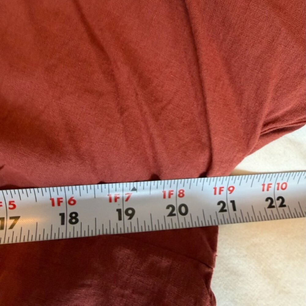 Zara Rust Lace Trim Blouse Size L New With Tags - Picture 4 of 4